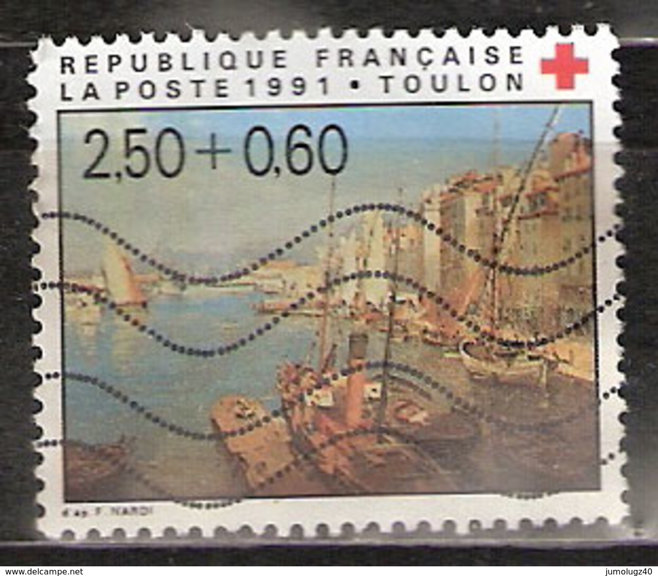 Timbre France Y&T N°2733 (01) Obl. Toulon. 2 F. 50 + 60c. Multicolore. Cote 1.30 € - Oblitérés