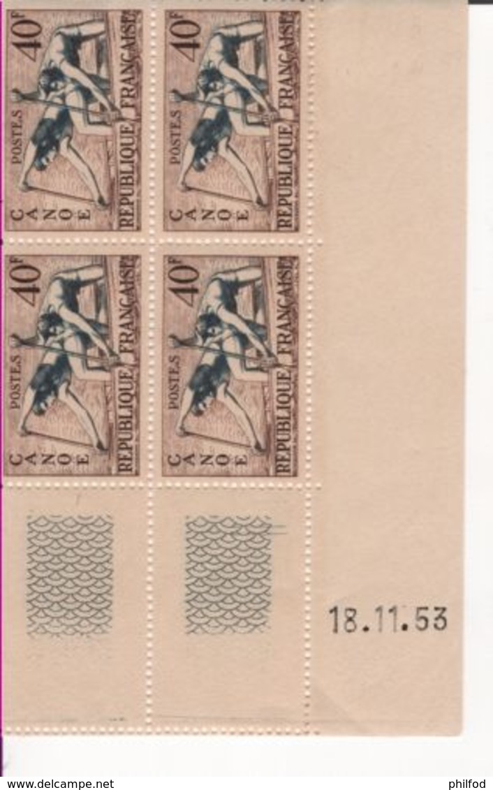 FRANCE - 1953 - N° 963 - Coin Daté - 4 Timbres - 1950-1959