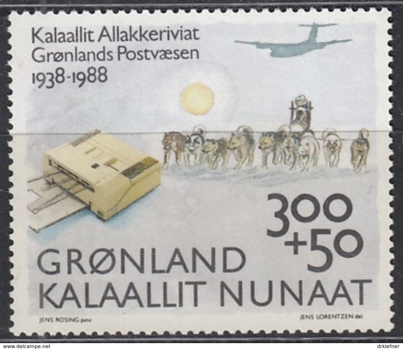 GRÖNLAND  185, Postfrisch **, 50 Jahre Grönländische Post, 1988 - Ungebraucht