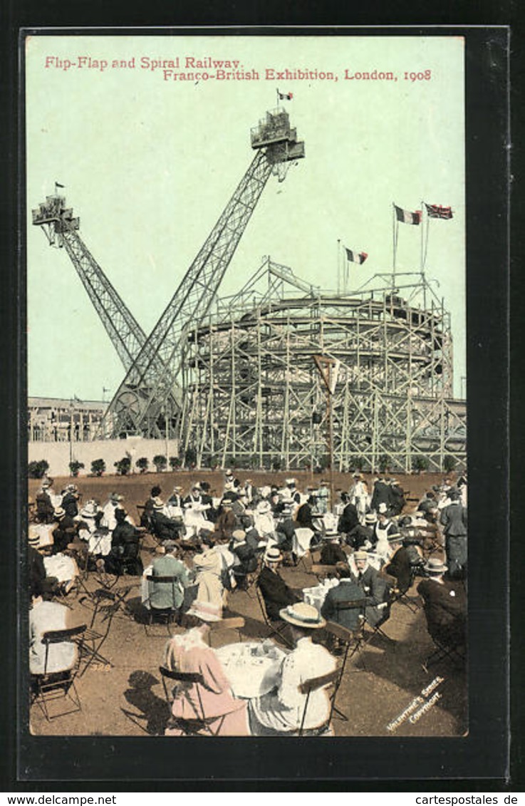 AK London, Franco-British Exhibition 1908, Flip-Flap And Spiral Railway - Exposiciones