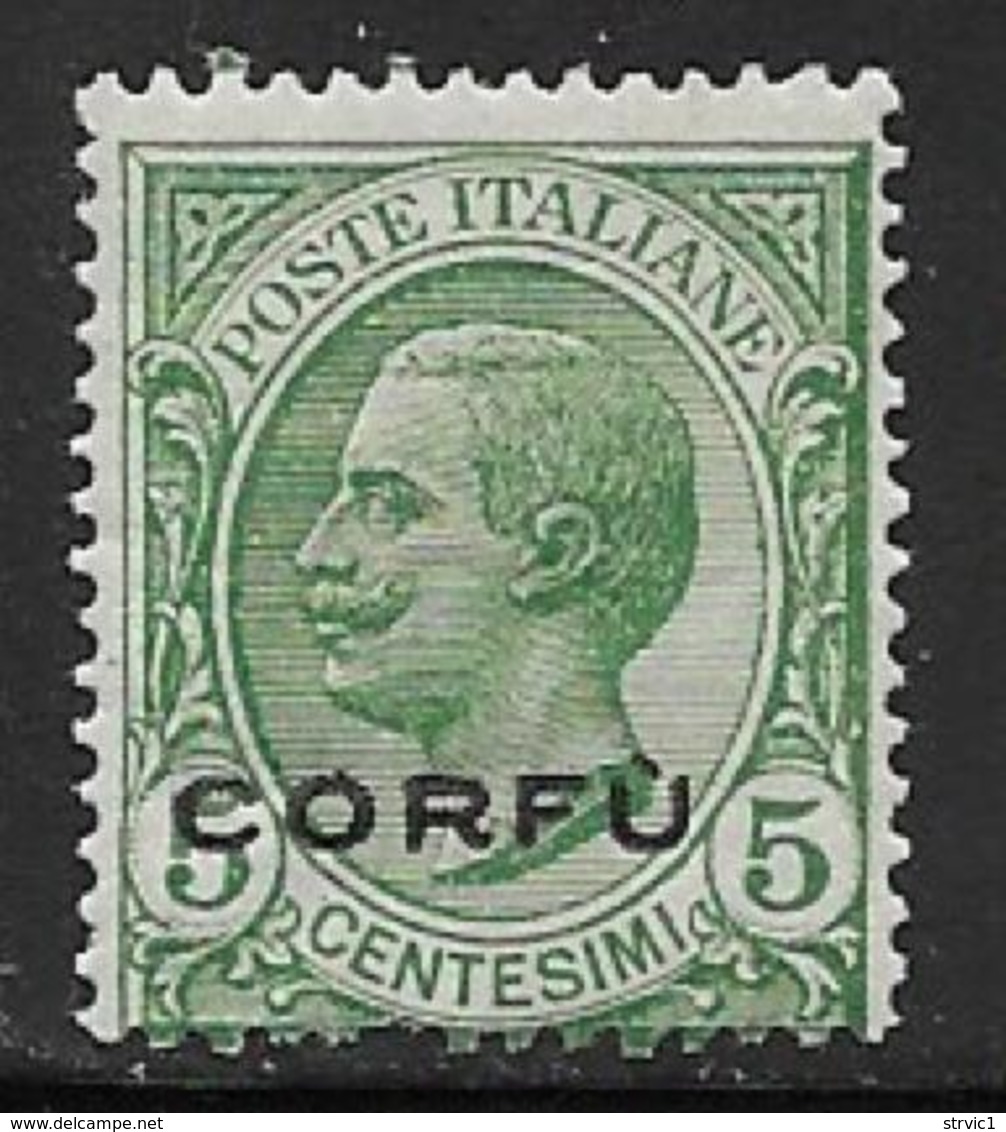 Corfu, Scott # N1 Mint Hinged Italy Stamp Overprinted, 1923, One Short Perf - Corfu
