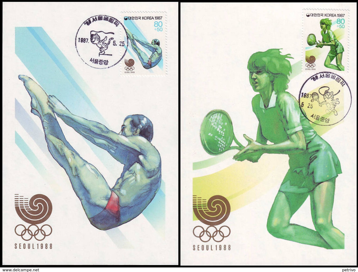 Korea - 1987 - Olympic Games 1988  - Card Maximum - Zomer 1988: Seoel