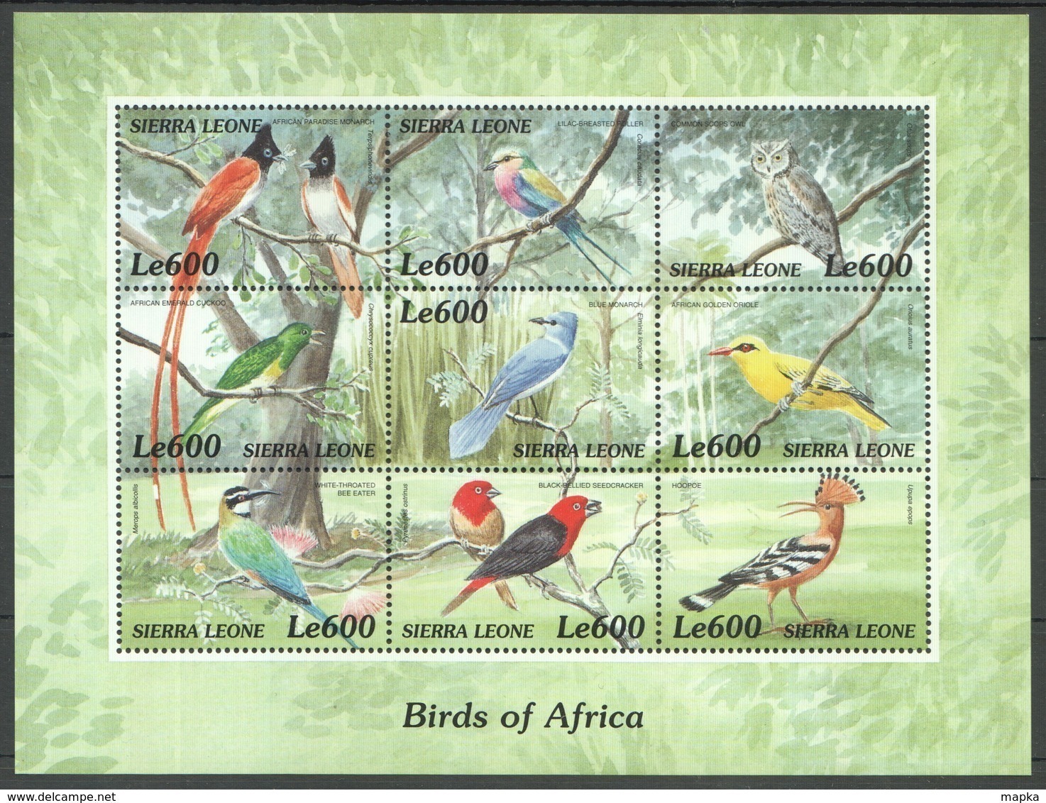 PK148 SIERRA LEONE FAUNA BIRDS OF AFRICA 1KB MNH - Autres & Non Classés