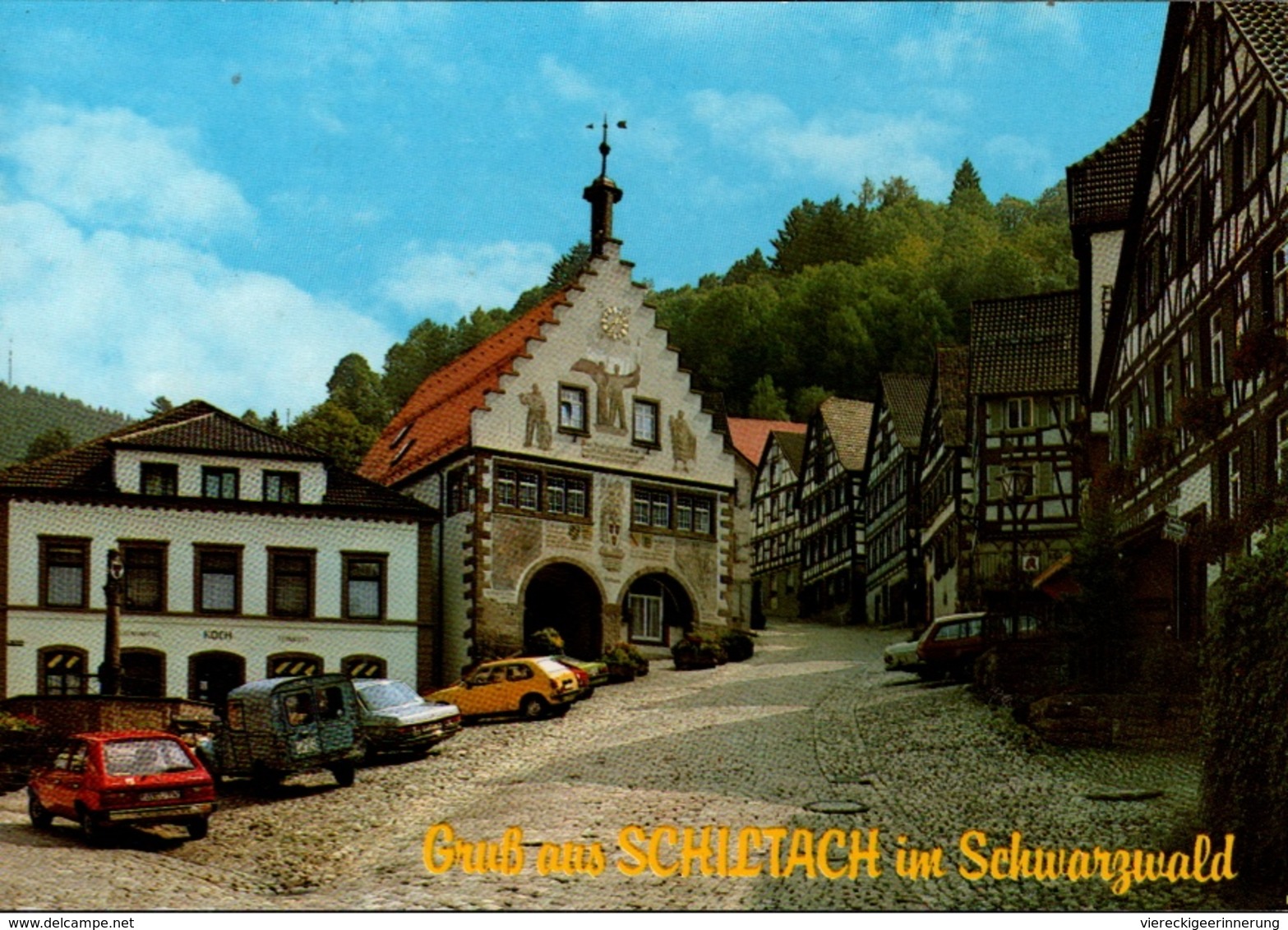 ! Moderne Ansichtskarte Schiltach Im Schwarzwald, Autos, Cars, Voiture, VW Volkswagen Golf, Citroen ? - PKW