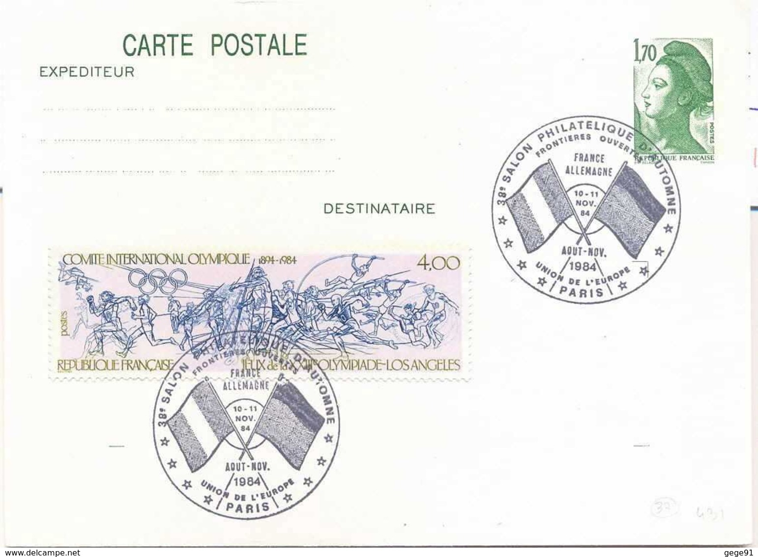 Cachet Illustré - Drapeau France Allemagne - Ouverture Des Frontières - Briefe