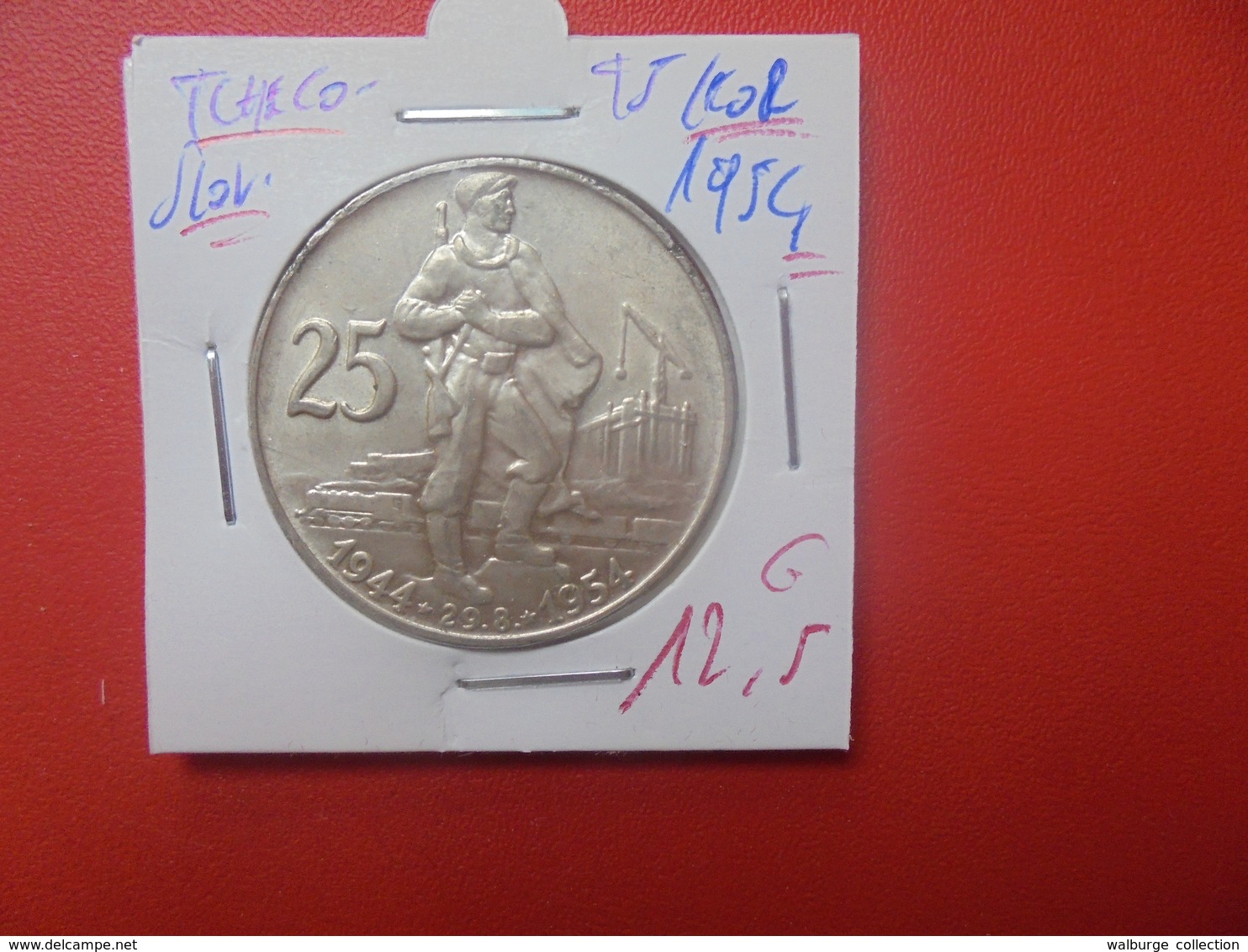 TCHECOSLOVAQUIE 25 KORUN 1954 ARGENT (A.5) - Tchécoslovaquie