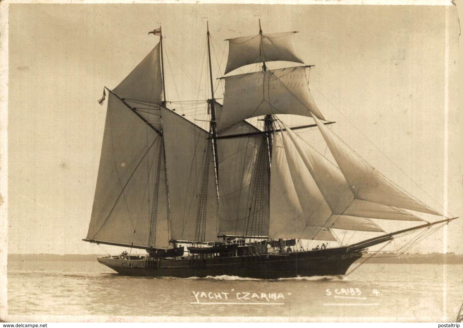 RPPC CARTE PHOTO YACHT CZARINA 12*9 CM CUTT!!!!  BARCO BOAT Voilier - Velero Sailboat Navire A Voile - Veleros