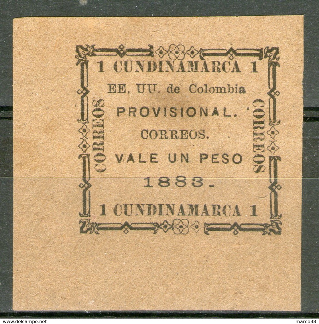 COLOMBIE:  CUNDINAMARCA N°9 NSG CdF (signé ROUMET)      - Cote 60€ - - Colombie