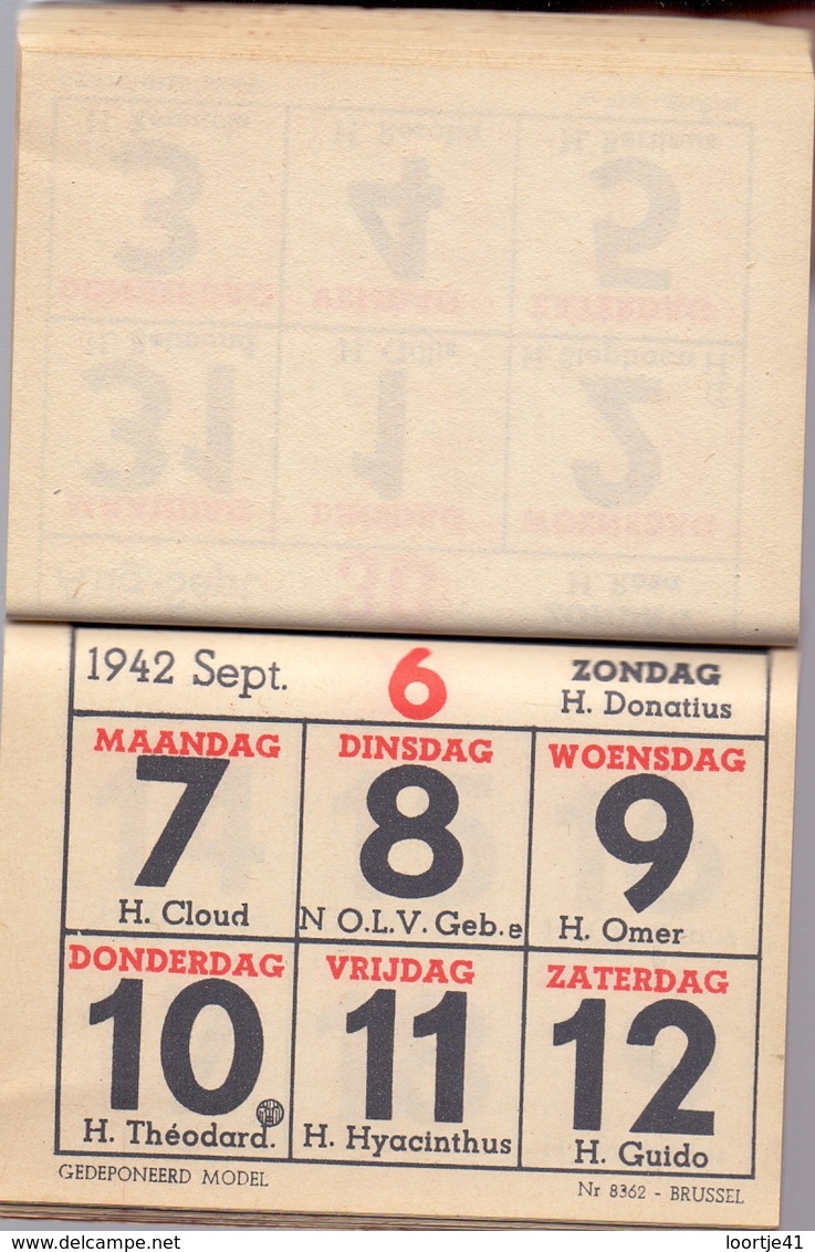 Kalender Calendrier - 1942 - Weekblok - Small : 1941-60