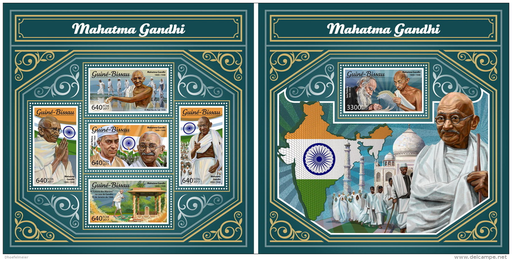 GUINEA BISSAU 2017 MNH** Mahatma Gandhi M/S+S/S - OFFICIAL ISSUE - DH1749 - Mahatma Gandhi