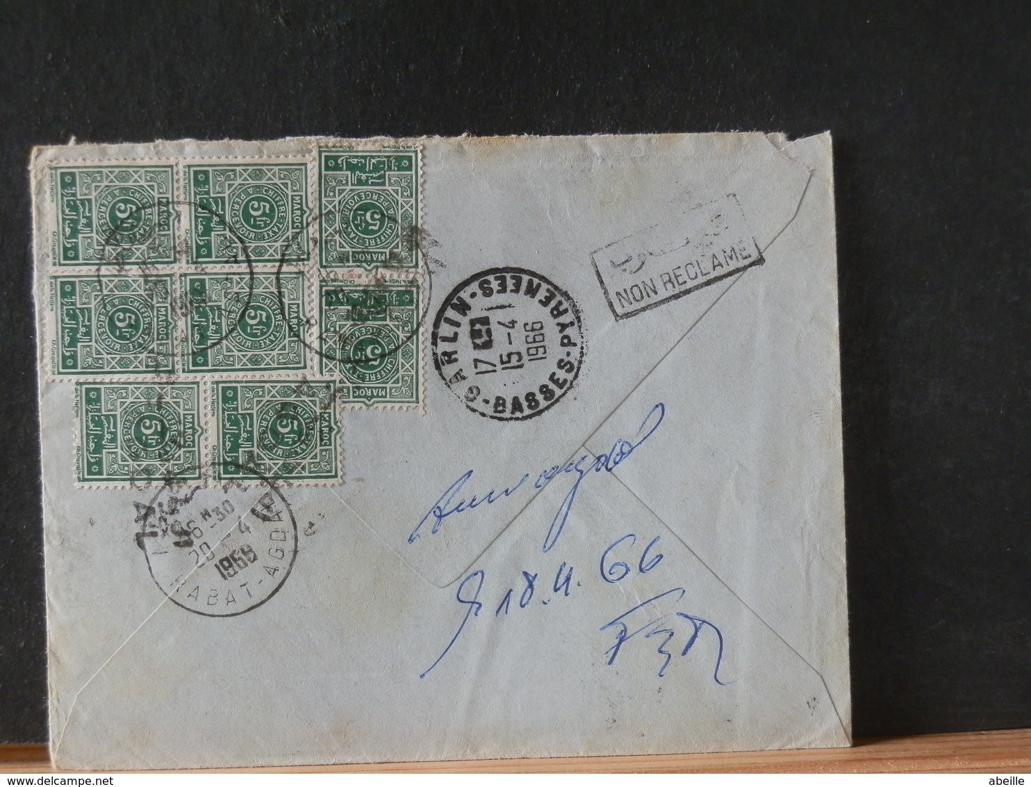 A11/876AC LETTRE FRANCE POUR LE   MAROC  1966 DOUBLE TAXE - Maroc (1956-...)