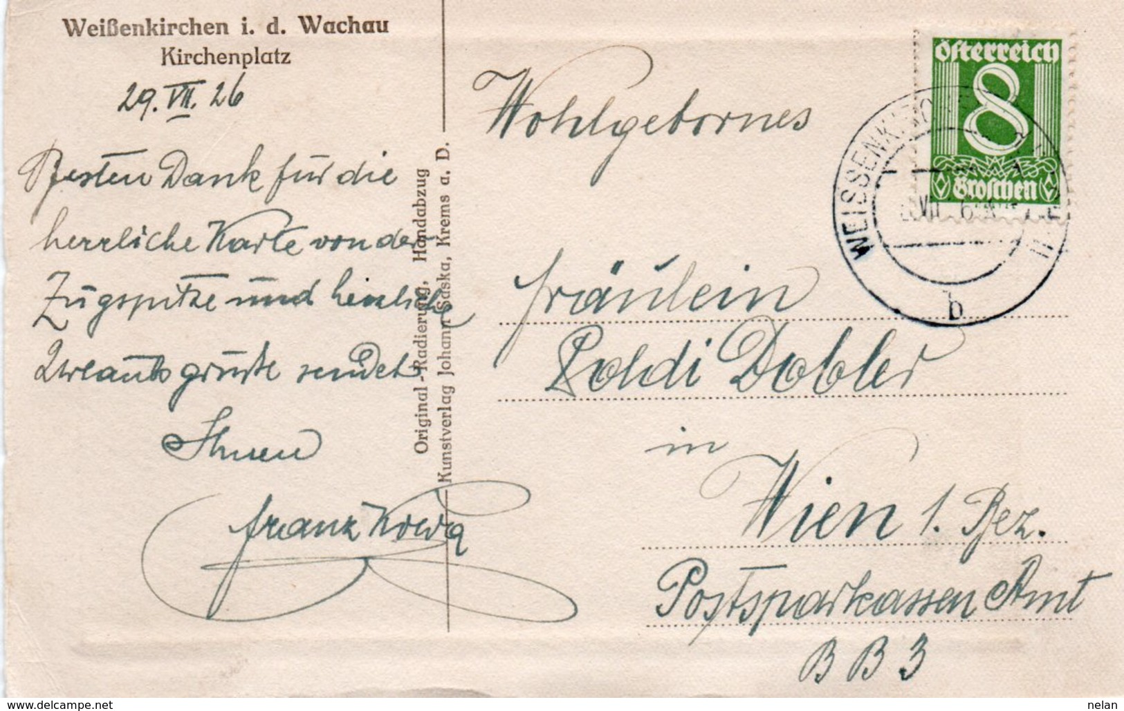 WEISSENKIRCHEN I. D. WACHAU-KIRCHENPLATZ-1926 - Wachau