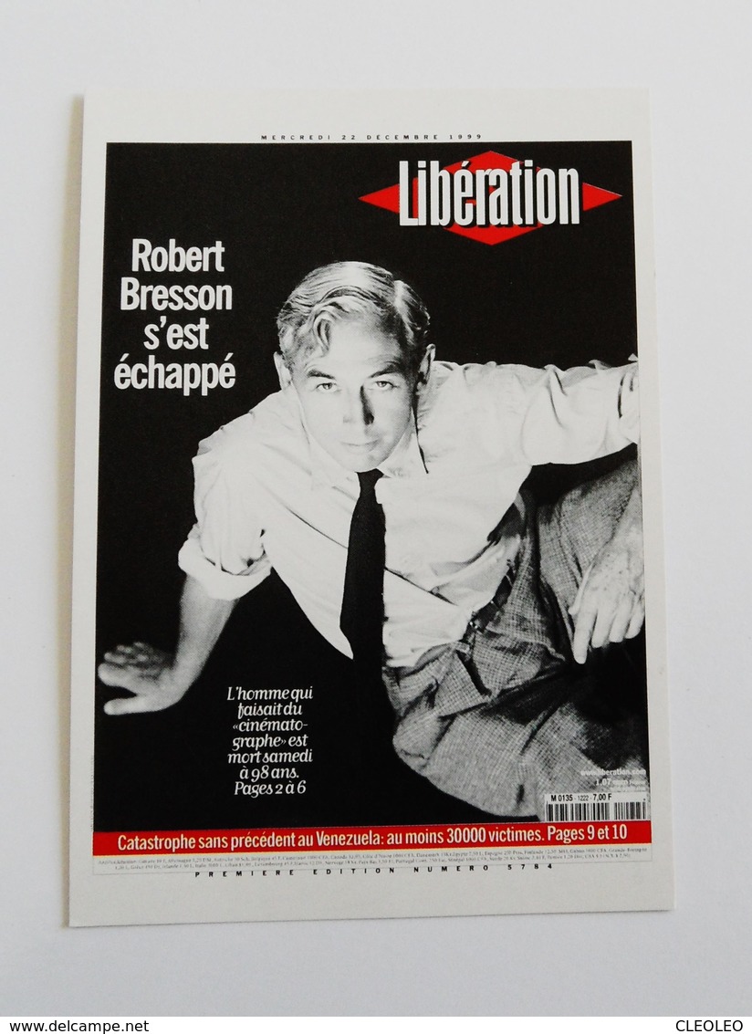 Carte Postale LIBERATION Journal Décès De Robert Bresson - Francese