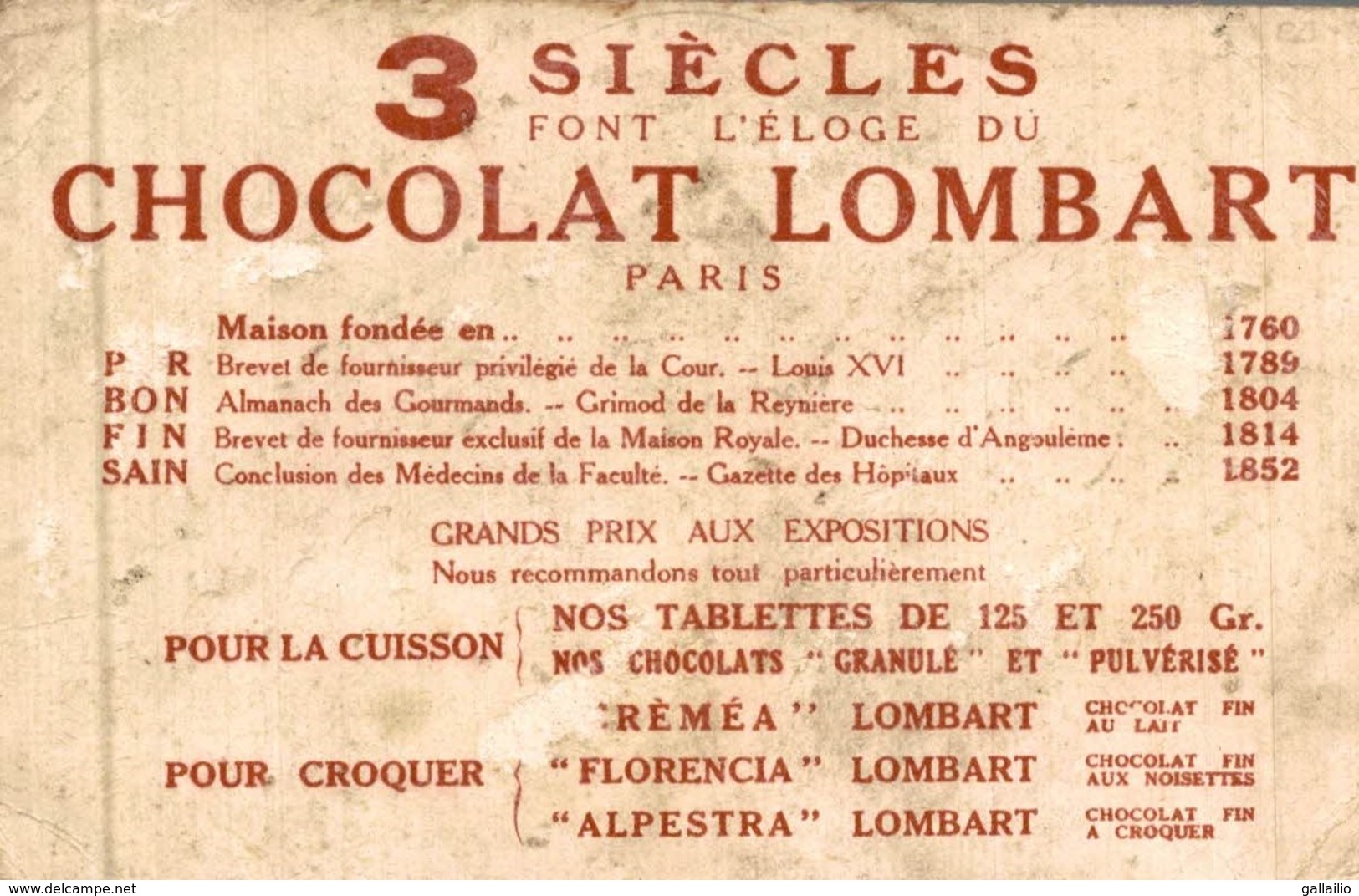 CHROMO CHOCOLAT LOMBART LES ROIS DE FRANCE JEAN II LE BON - Lombart