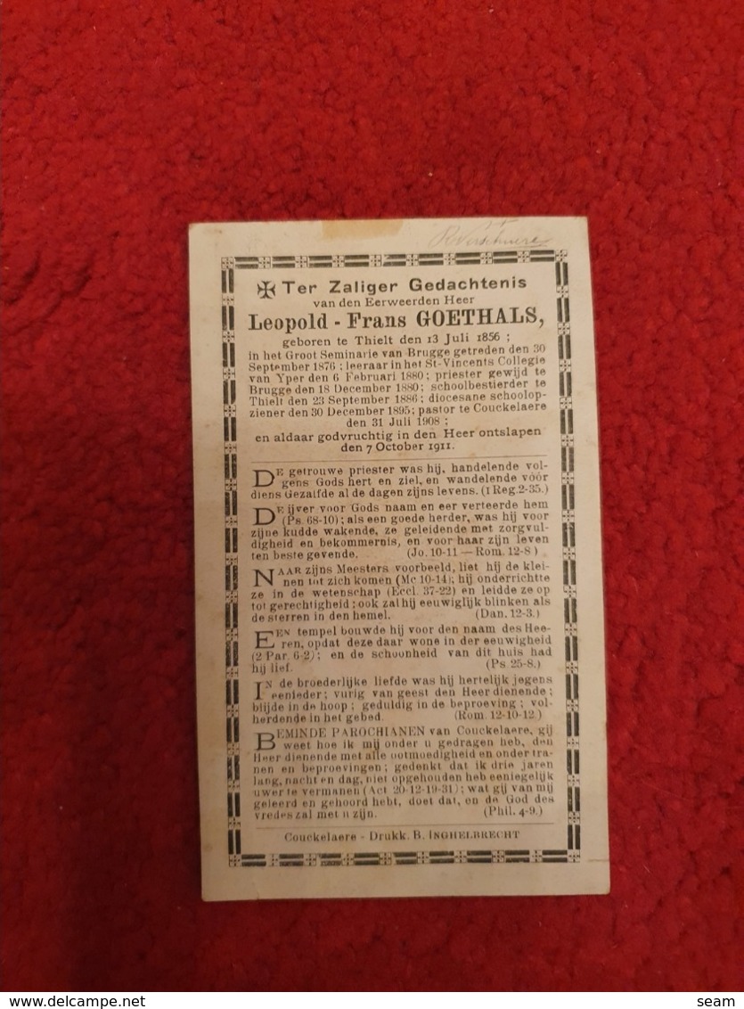 Pastor Koekelare °1856. - College Ieper,Tielt. - Personnes Identifiées