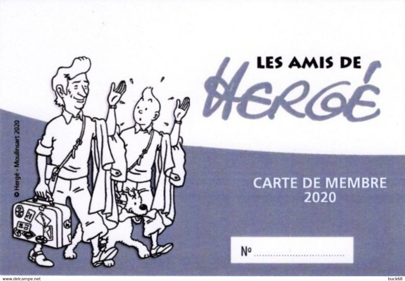 Les Amis De Hergé ADH Carte De Membre Vierge 2020 Tintin Kuifje - Hergé