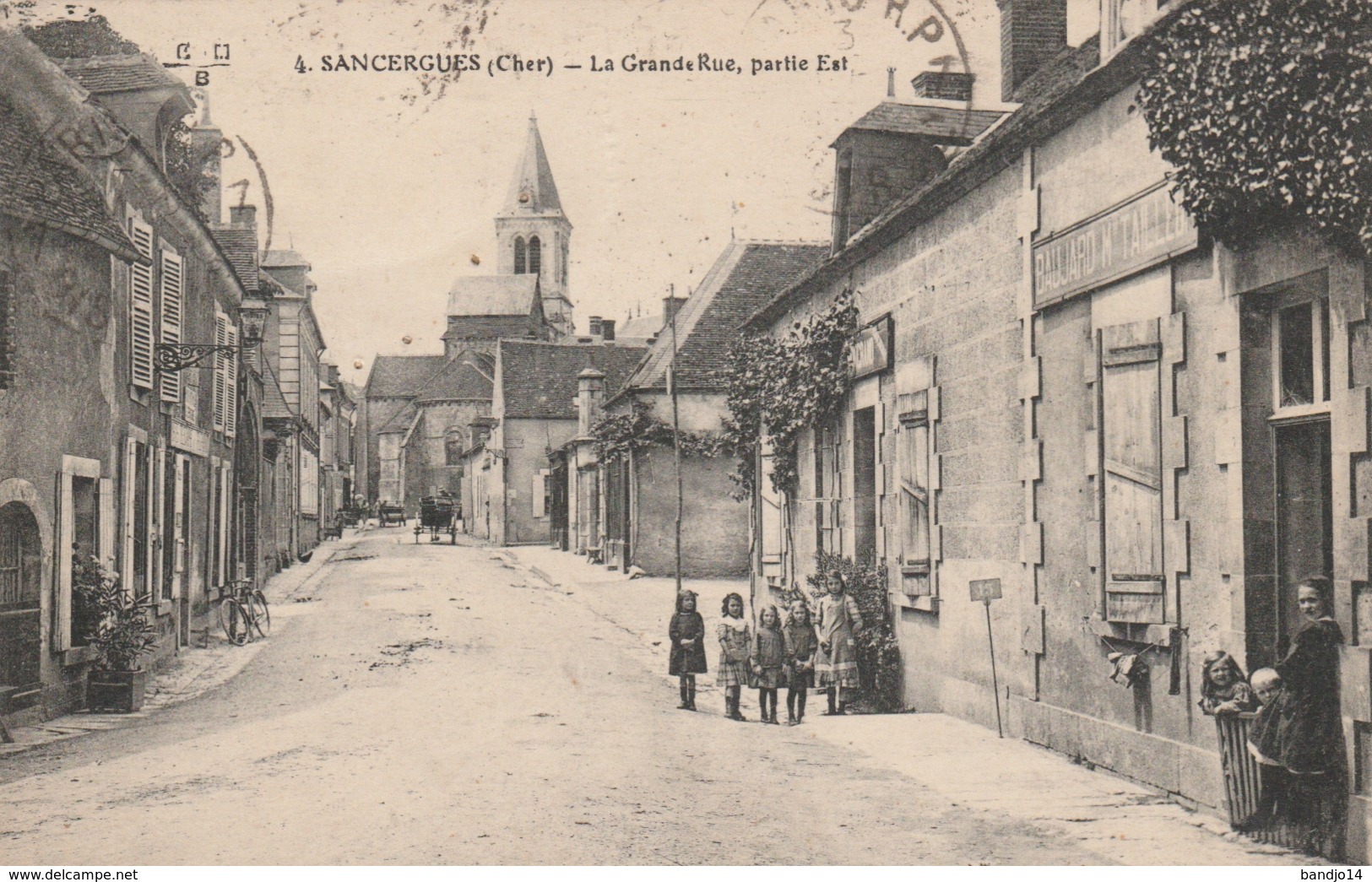 Sancergues  - La Grande Rue  ( Partie  Est ) - Scan Recto-verso - Sancergues