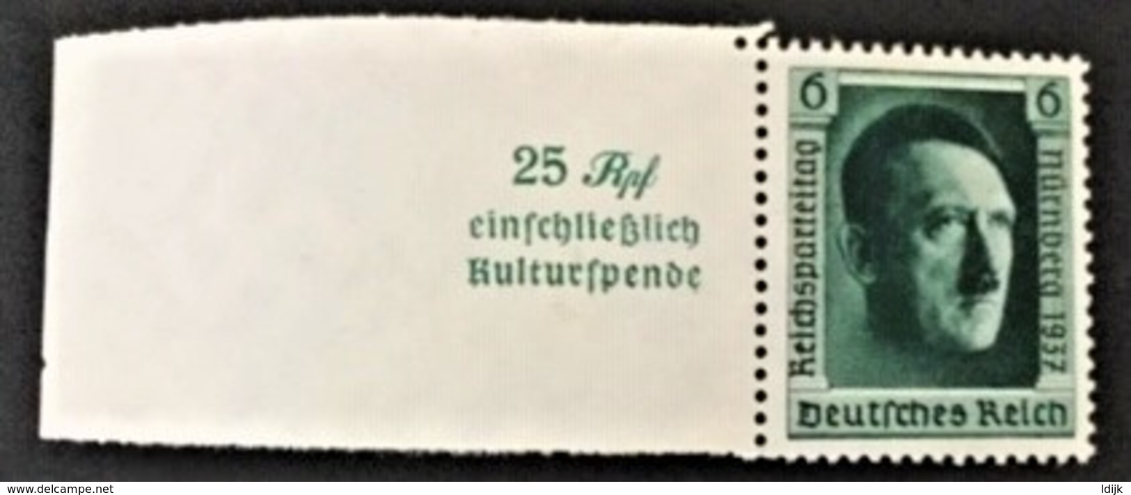 1937 Hitlerkopf Mi. 648**) Mit Anhängsel Links - Ungebraucht