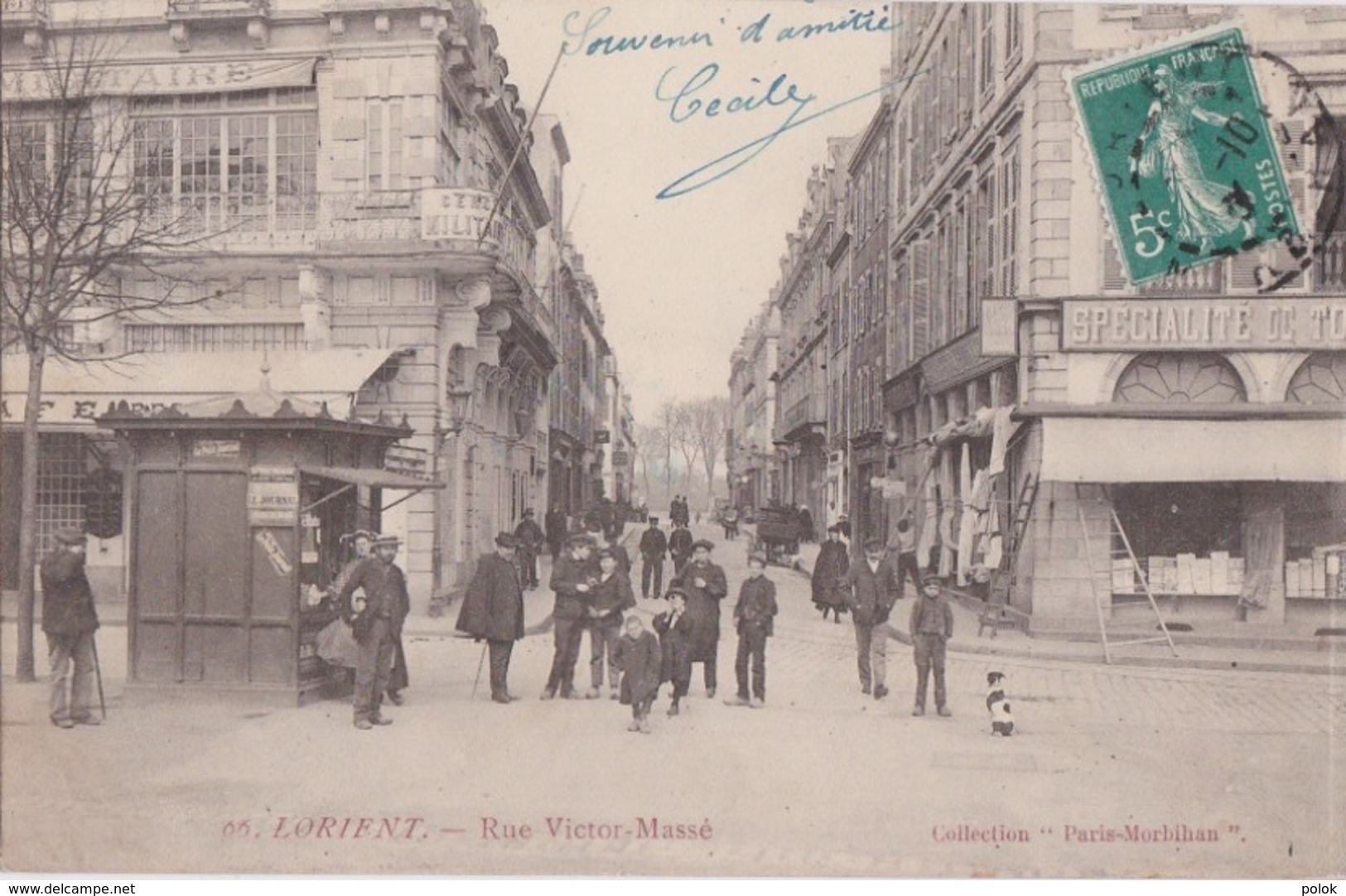 Bv - Les Rares Cpa De LORIENT - Rue Victor Massé (vente Sur 7 Jours) (Coll. Paris Morbihan) - Lorient