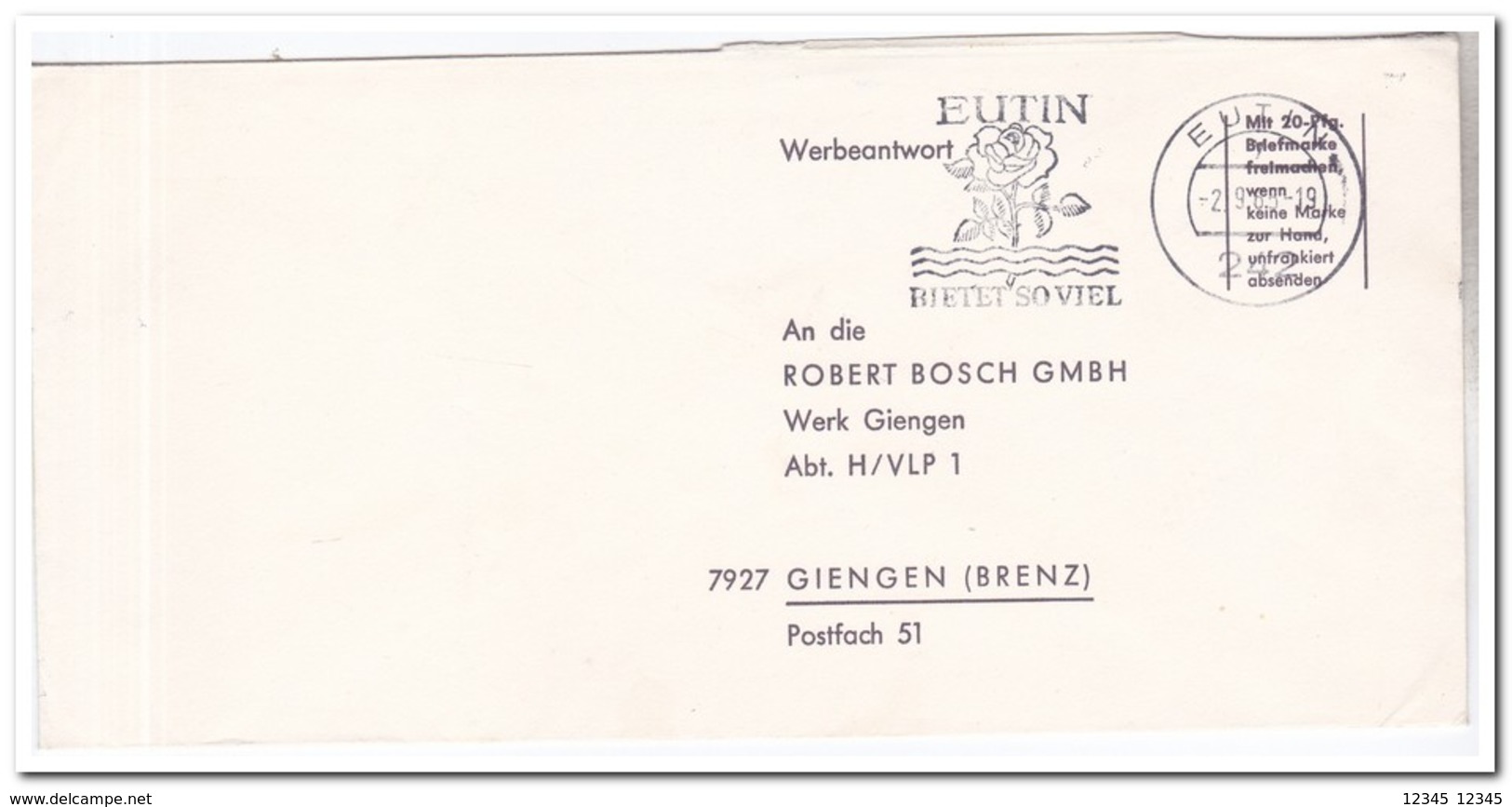 Duitsland 1965, Letter From Eutin To Giengen ( Rose ) - Brieven En Documenten