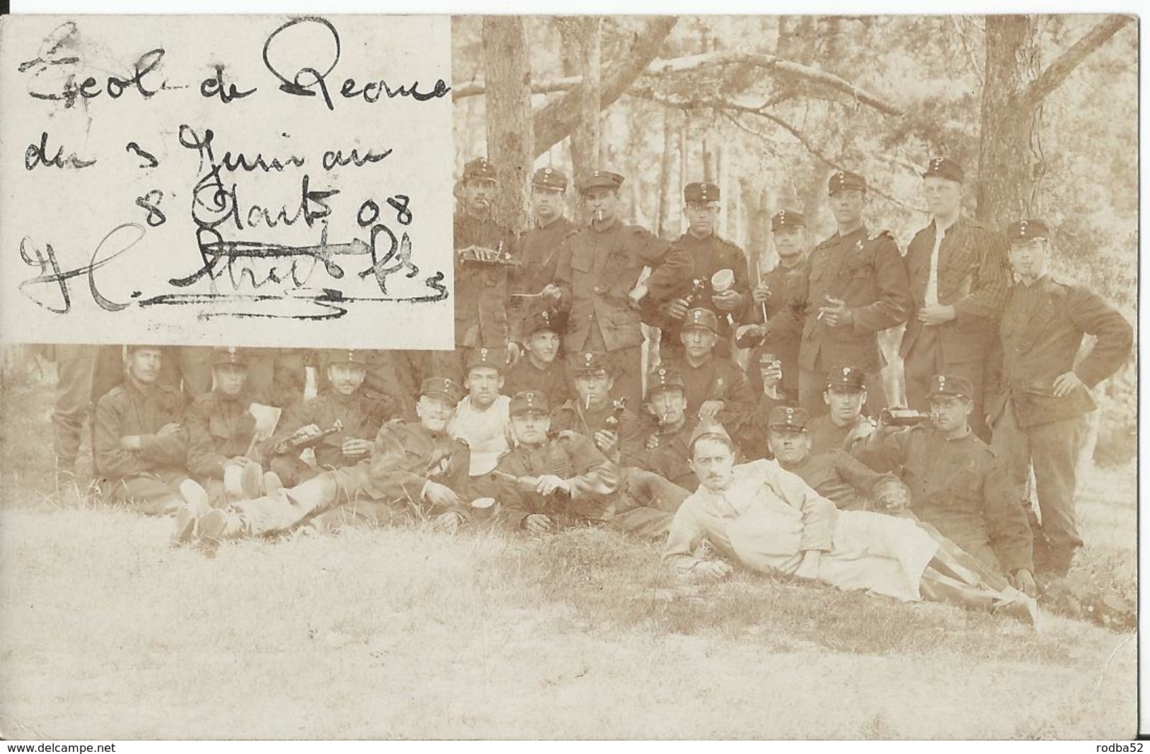 Carte Photo - Ecole De Recrue Militaire En 1908  De Colombier Neuchatel - Suisse  - Schweiz - Colombier