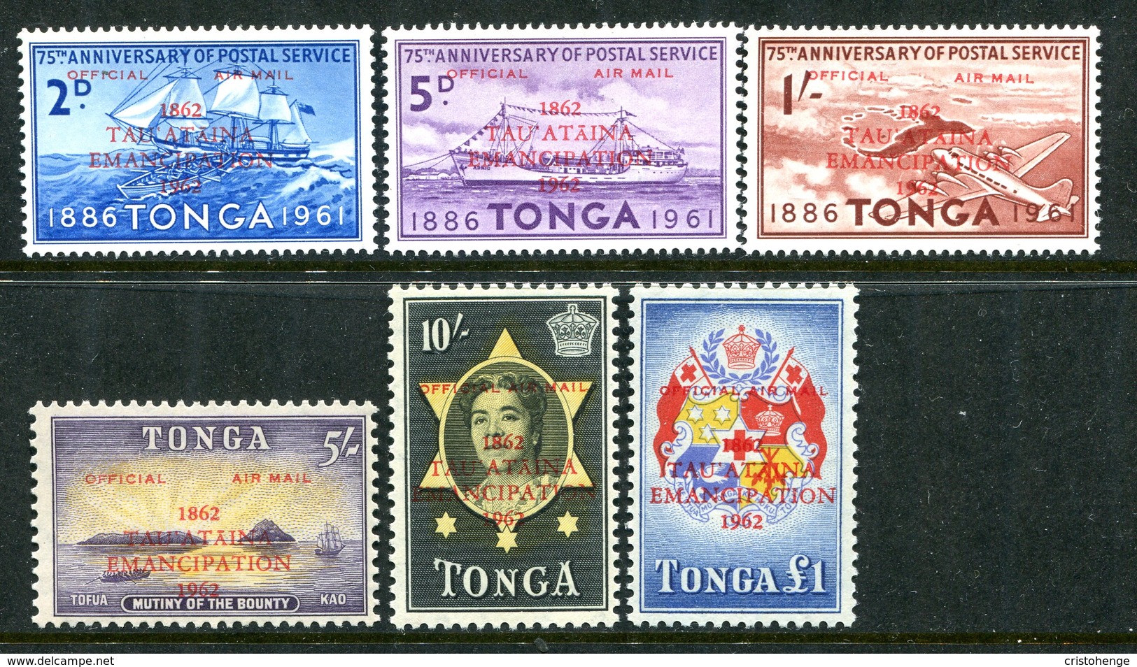 Tonga 1962 Officials - Centenary Of Emancipation - VERY RARE - Set MNH (SG O11-O16) - Tonga (...-1970)