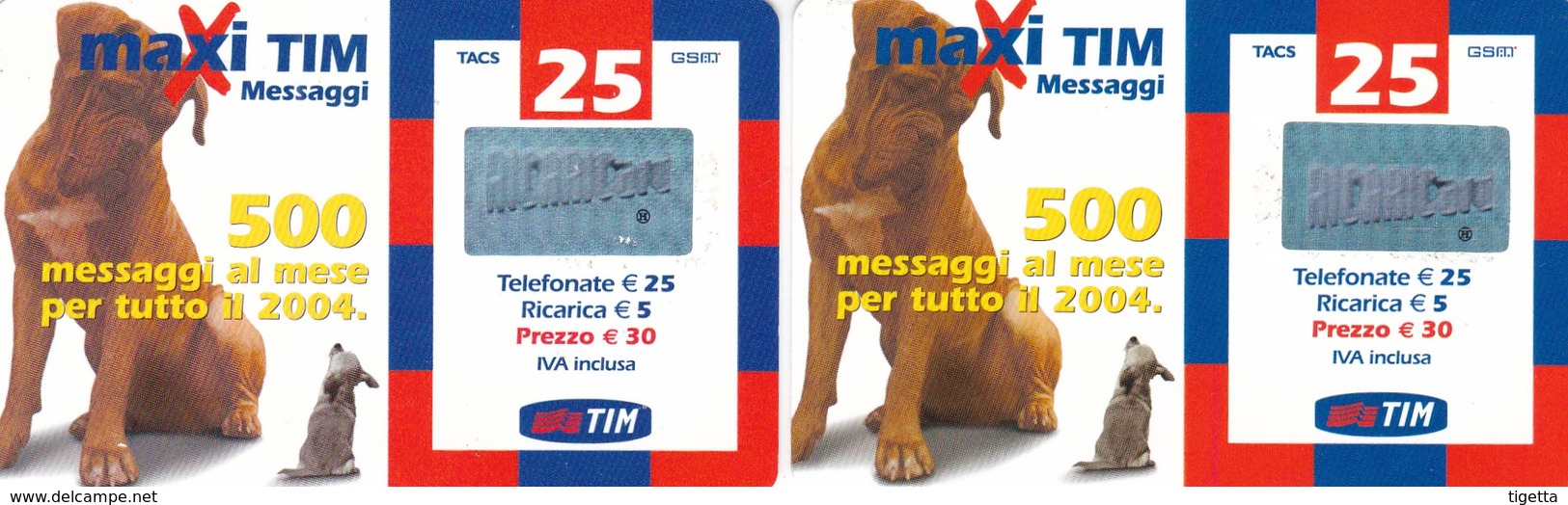 LOTTO 30 DI N° 2 SCHEDE PREPAGATE & RICARICHE "TIM MAXI TIM MESSAGGI" TUTTE DIVERSE - Schede GSM, Prepagate & Ricariche