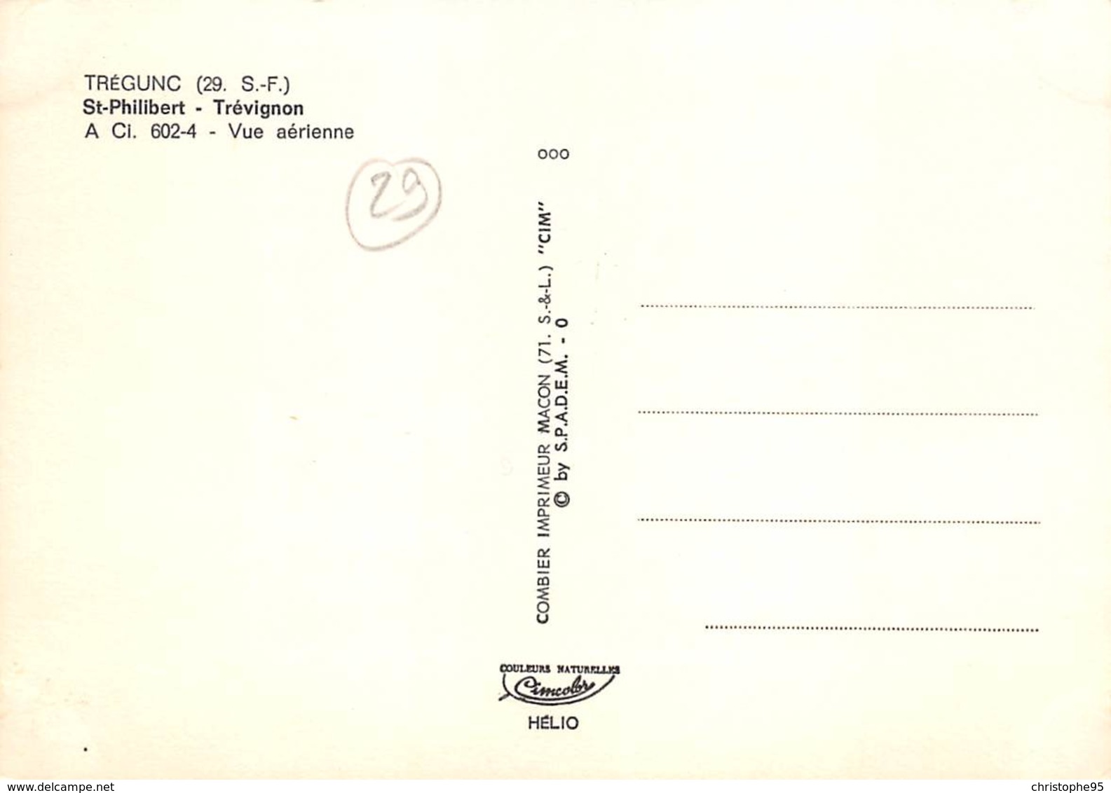 29 .n° 22280 . Tregunc . Vue Generale Aerienne . Cpsm.10.5 X 15cm . - Trégunc
