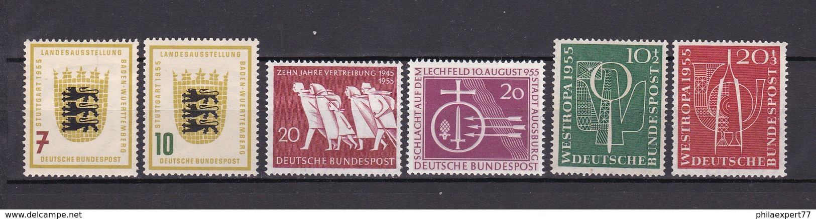 BRD - 1955 - Michel Nr. 212/213+215/218 - Postfrisch/Ungebr. - 36 Euro - Ongebruikt