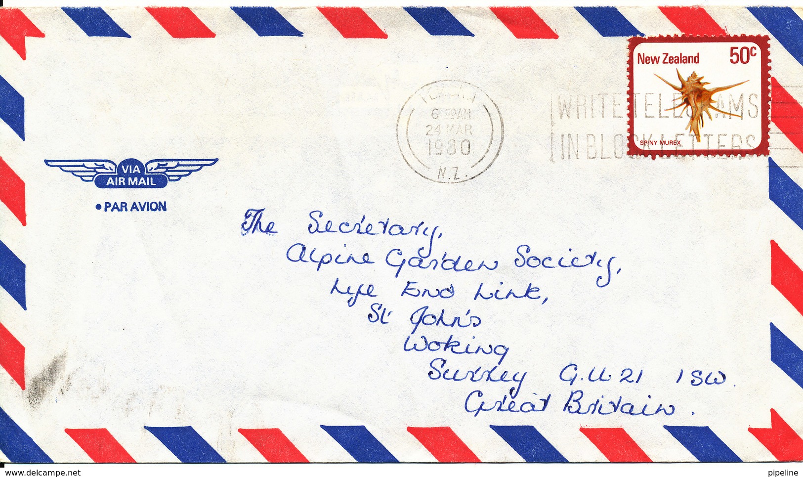 New Zealand Air Mail Cover Sent To Denmark  24-3-1980 - Corréo Aéreo