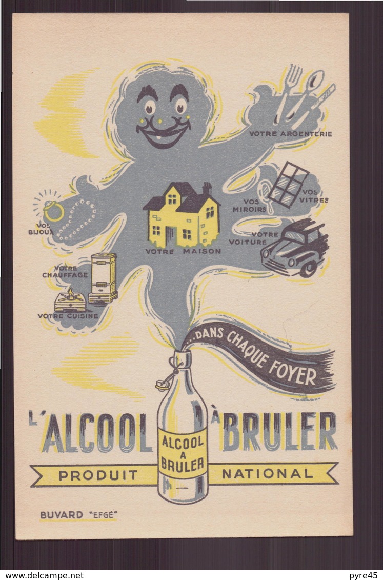 Buvard " L'alcool à Bruler "  ( 21 X 13.5 Cm )  Rousseurs - Produits Ménagers