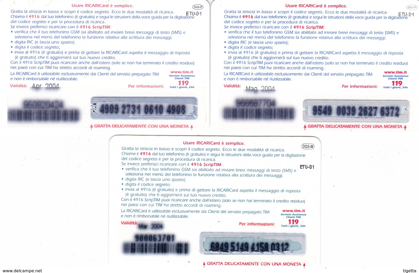 LOTTO 44 DI N° 3 SCHEDE PREPAGATE & RICARICHE "TIM CON GLI AZZURRI VERSO IL MONDIALE 2002" TUTTE DIVERSE - Schede GSM, Prepagate & Ricariche