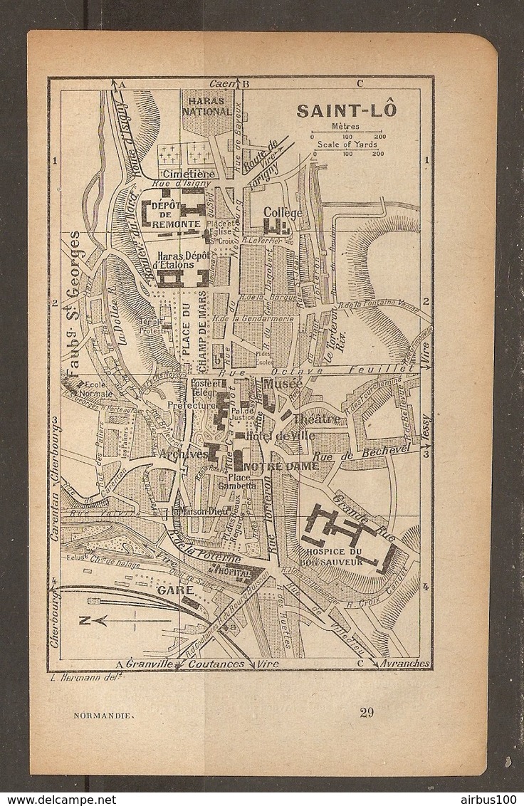 CARTE PLAN 1918 - SAINT LO - HARAS DÉPOT D'ÉTALONS HARAS NATIONAL DÉPOT De La REMONTE ARCHIVES - Topographical Maps