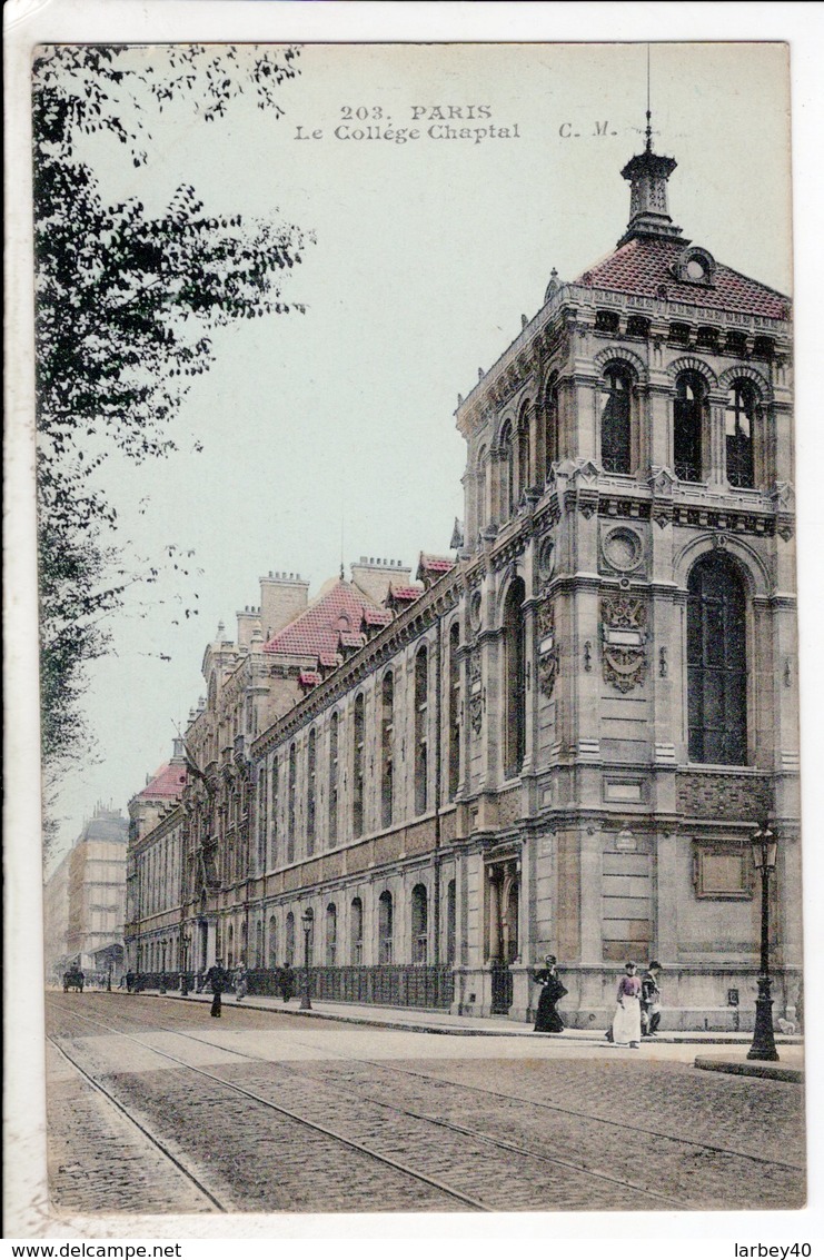 Cpa  Paris Le College Chaptal - Enseignement, Ecoles Et Universités