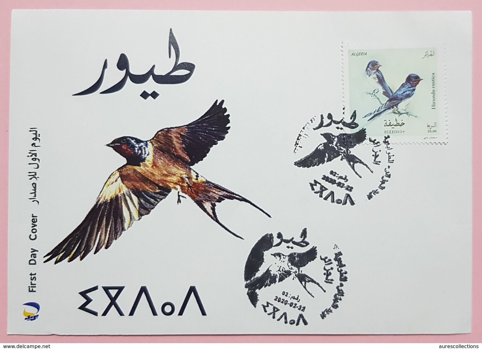 ALGERIE ALGERIA 2020 FDC - HIRONDELLE HIRONDELLES SWALLOW SWALLOWS BIRDS OISEAUX - Swallows