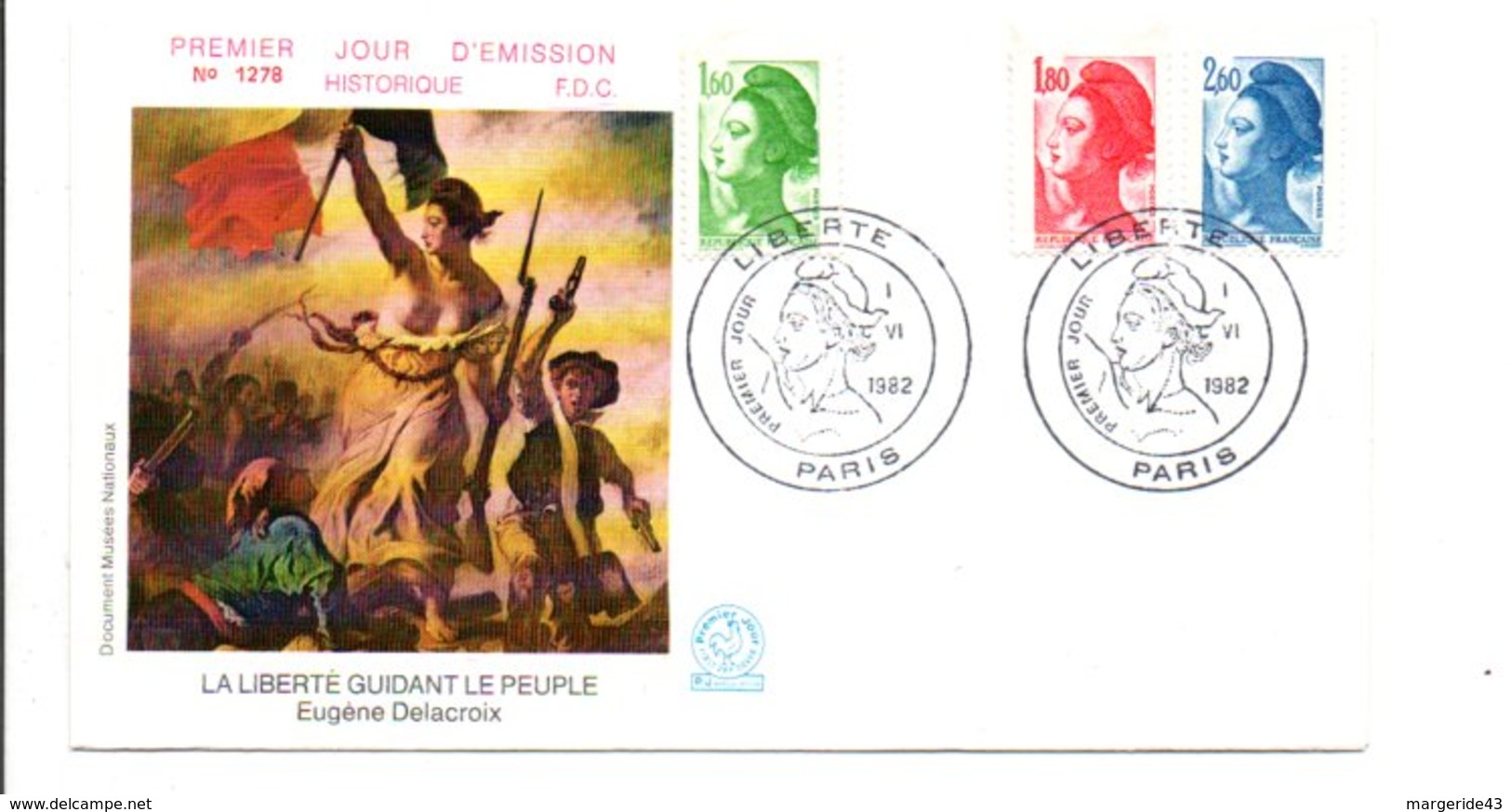 FDC 1982 LIBERTE DE GANDON - 1980-1989