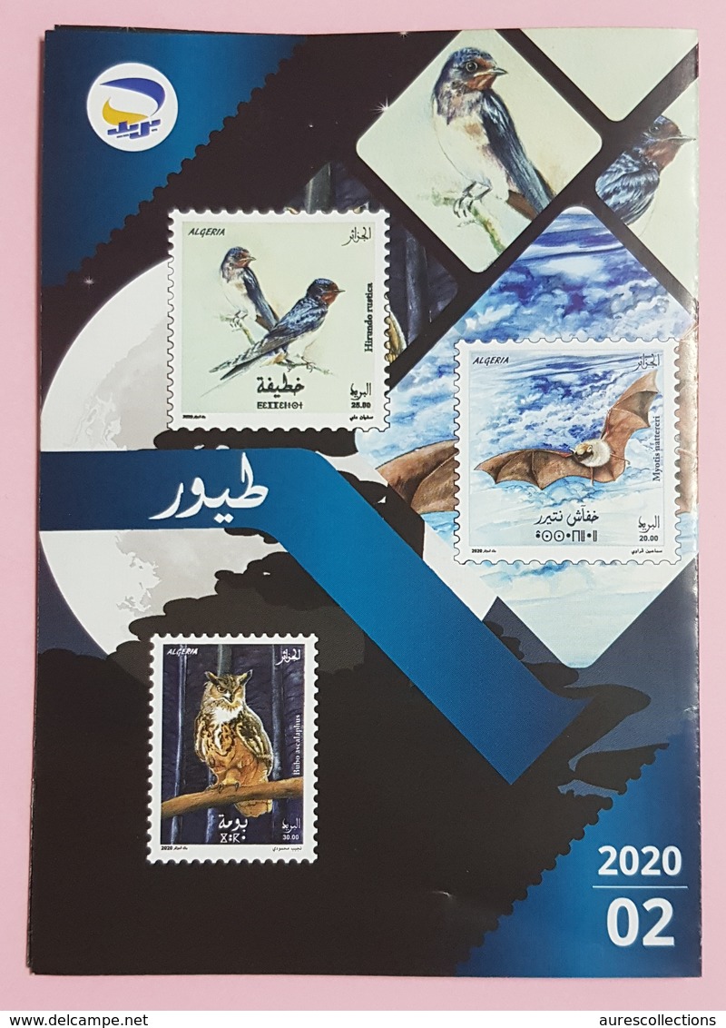 ALGERIE ALGERIA 2020 FLYER NOTICE - HIRONDELLE HIRONDELLES SWALLOW SWALLOWS OWLS OWL HIBOUX BAT BATS CHAUVE SOURIS BIRDS - Zwaluwen