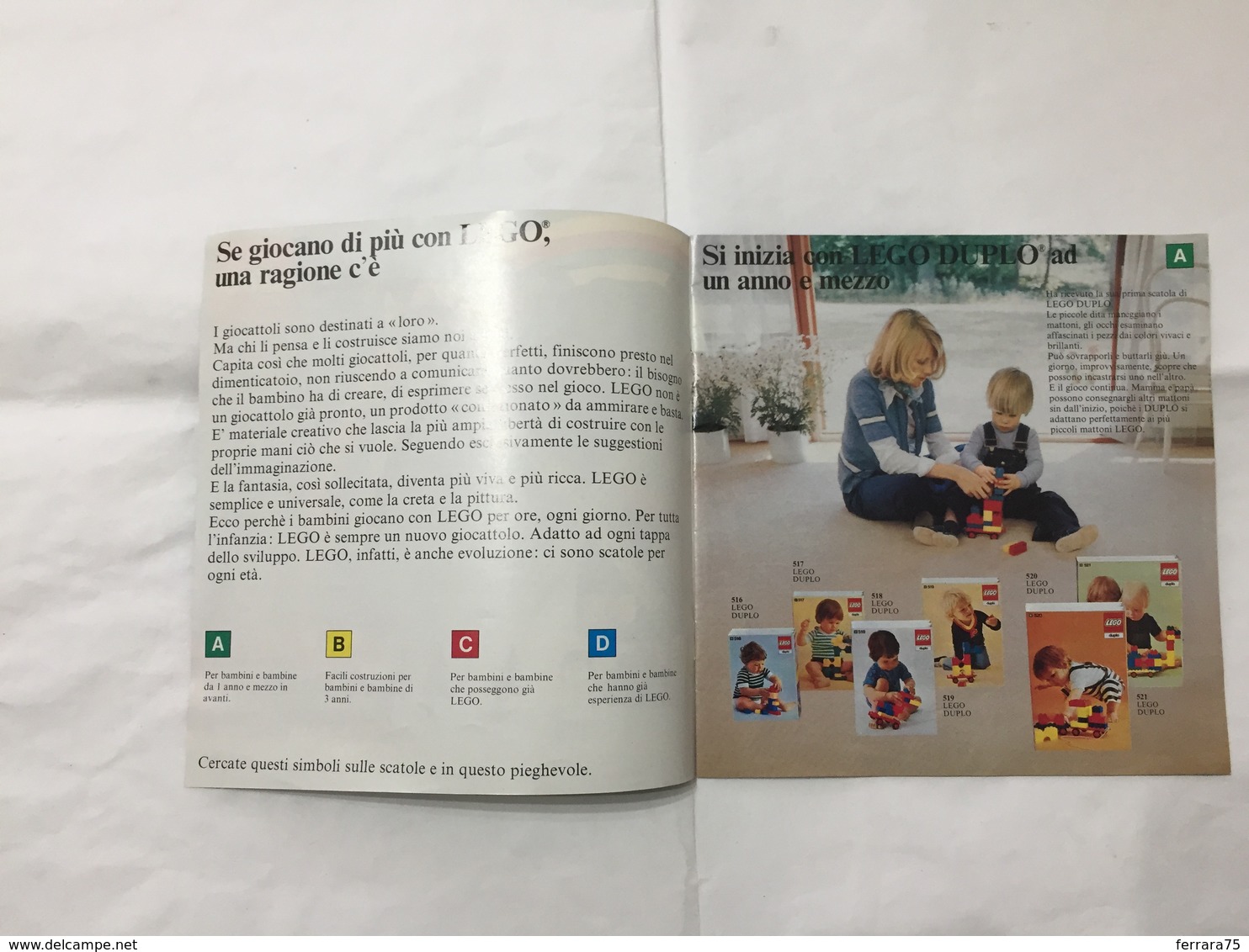 LEGO  CATALOGO DEPLIANT 1975 ITALIANO - Catálogos