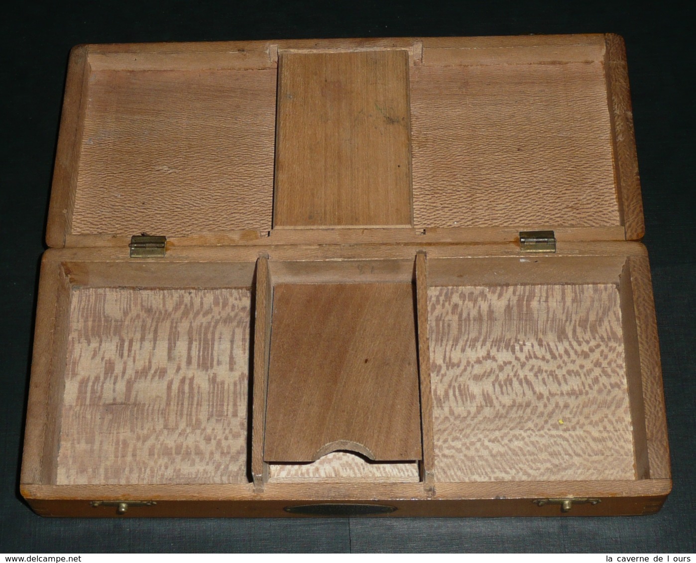 Rare Ancien Coffret/boite à Système En Bois (érable Maillé) Pour Jeu De Cartes Billards Jeux ROBIN Lyon - Autres & Non Classés