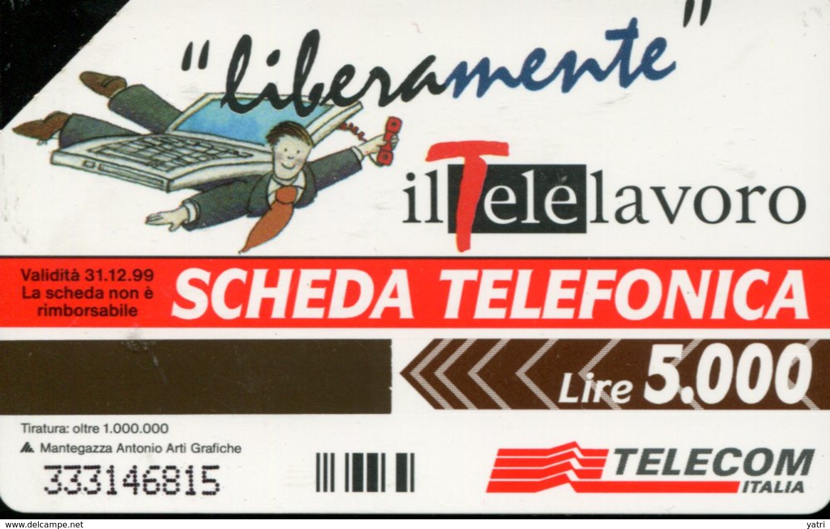 Scheda Telefonica "Telelavoro" - Scadenza 31/12/1999 (usata) - Pubbliche Speciali O Commemorative