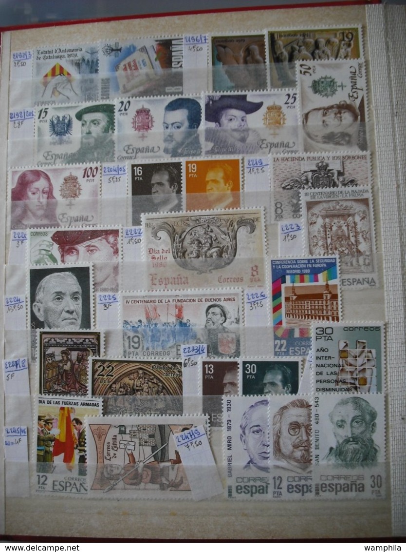 Belgique,Espagne,Danemark,Suéde,Turquie un classeur de timbres neufs,blocs,carnets.