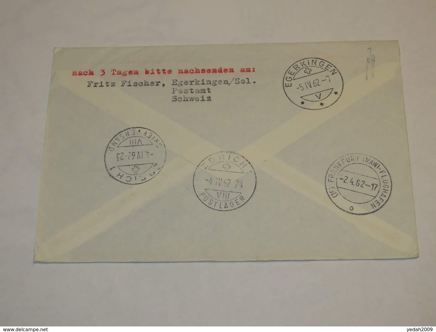 Luxembourg First Flight Cover 1962 - Sonstige & Ohne Zuordnung