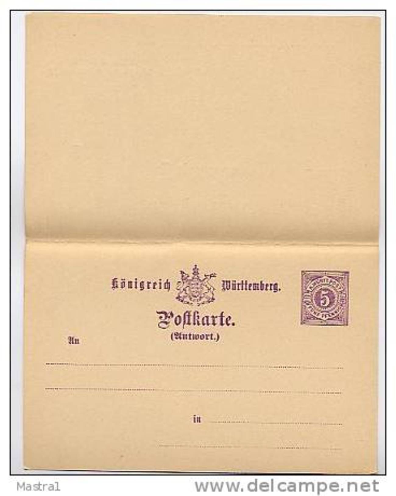 WÜRTTEMBERG P31 Antwort-Postkarte 1888  Kat. 6,50 € - Ganzsachen