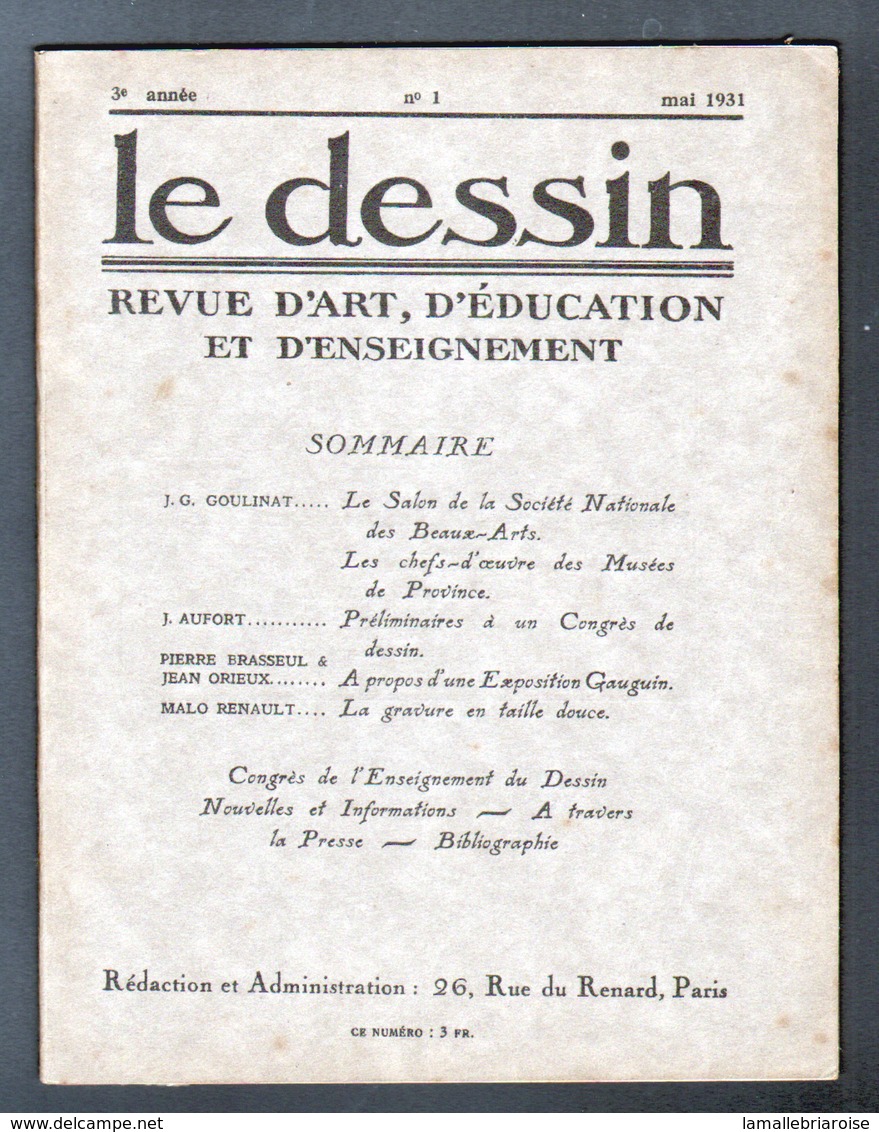 LE DESSIN , REVUE D'ART, N°1 , Mai 1931, Nombreuses Illustrations - 1900 - 1949