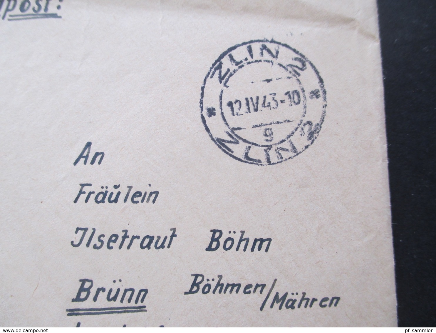 Böhmen Und Mähren 1943 Flugzeugführerschule 113 Schülerkomp. Absender Flieger In Zlin Flugkommando Otrokowitz - Briefe U. Dokumente