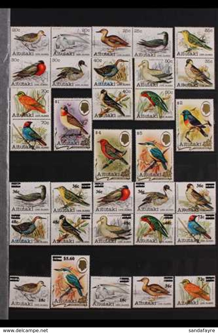 BIRDS TOPICAL COLLECTION 1974-2002. All Different Mint & Never Hinged Mint Collection Inc 1981-82 Set Nhm, 1983 Surcharg - Aitutaki