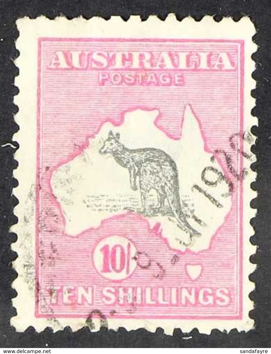 1915 10s Grey And Bright Aniline Pink, Wmk Narrow Crown, Kangaroo, SG 43a, Used. For More Images, Please Visit Http://ww - Otros & Sin Clasificación