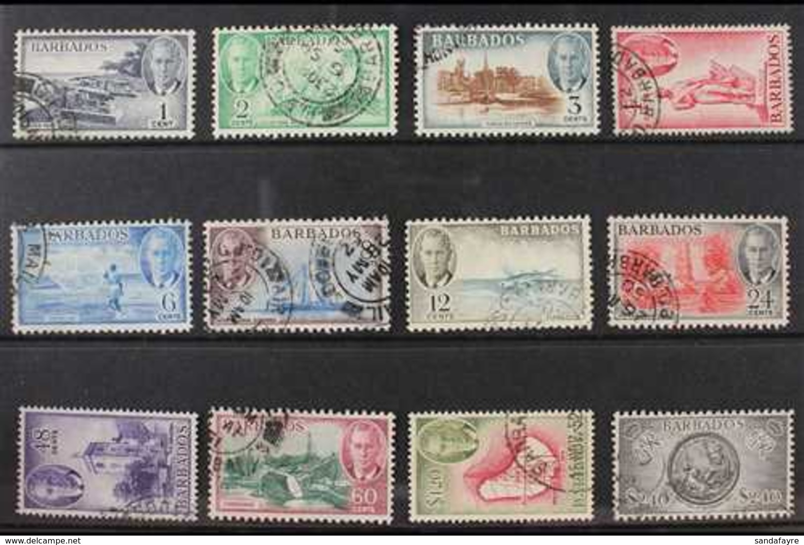 1950 Pictorials Complete Set, SG 271/82, Very Fine Cds Used, Fresh. (12 Stamps) For More Images, Please Visit Http://www - Barbados (...-1966)