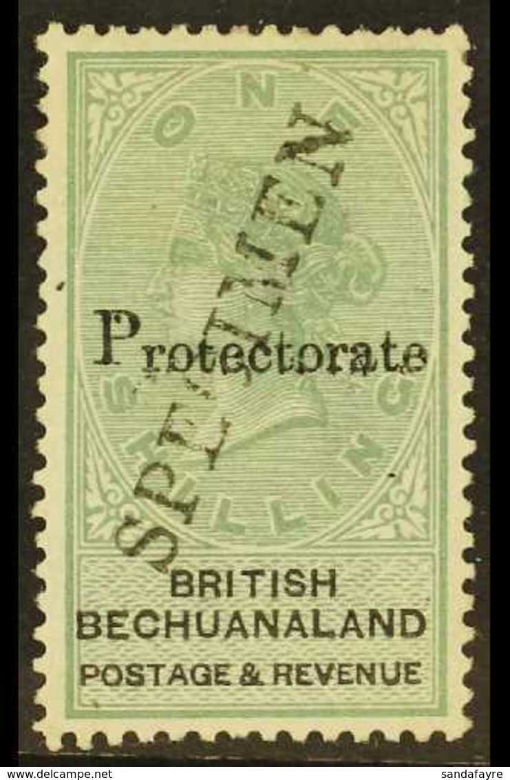 1888 1s Green And Black, Protectorate, Overprinted "Specimen", SG 46s, Very Fine Mint. For More Images, Please Visit Htt - Otros & Sin Clasificación