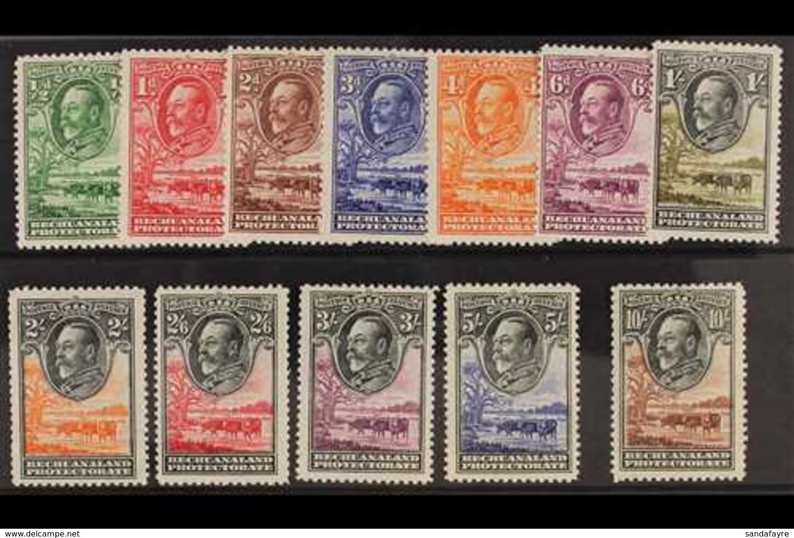 1932 Complete Pictorial Cattle Set, SG99/110, Very Fine Lightly Hinged Mint. (12 Stamps) For More Images, Please Visit H - Andere & Zonder Classificatie